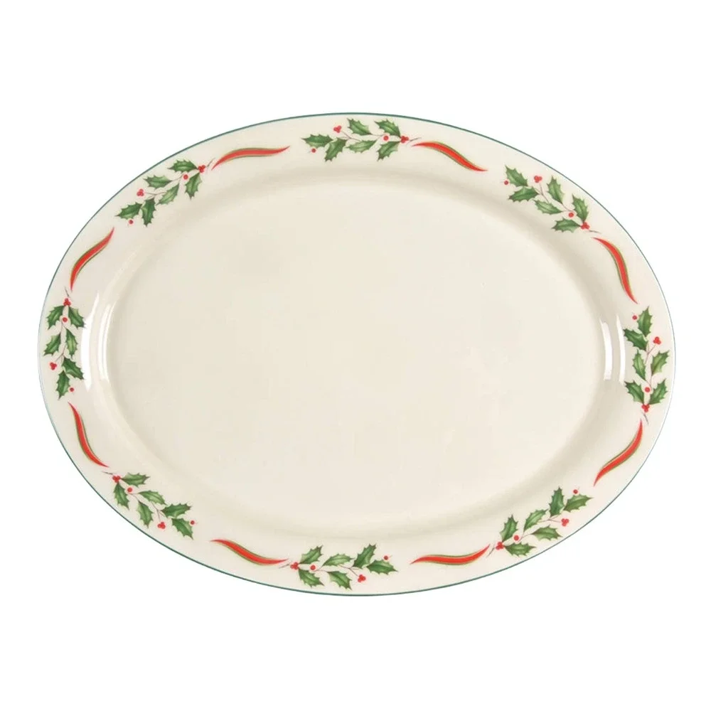 Lenox Country Holly Oval Serving Platter 14